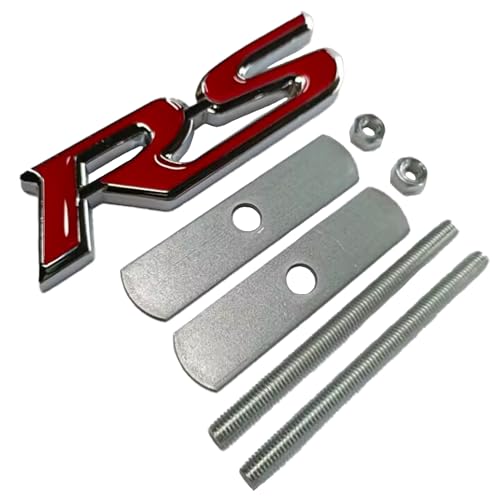Image of 3D Raised Letters RS Emblem Grill Metal Badge Fits for Camaro Series Automotive Decoration(Red)