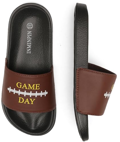 Image of INMINPIN Kids Boys Girls Ball Sprots Slides Sandals Ultra Comfortable Beach Pool Shower Shoes House Slide Indoor Outdoor for Sports Fan