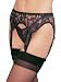 Leg Avenue Women's 2-Piece Lace Garter Belt Set with Matching Thong ,Black