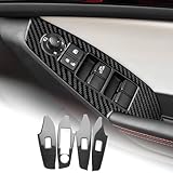 AIRSPEED Carbon Fiber Center Console Door Window Button Frame Cover Interior Trim for Mazda 3 Axela 2014 2015 2016 2017 2018 Accessories, Black