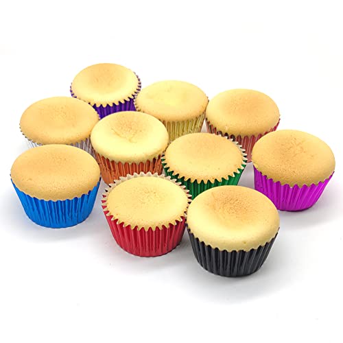 Image of Standard Orange Foil Cupcake Liners Muffin Baking Cups for Party and More, 100-Count