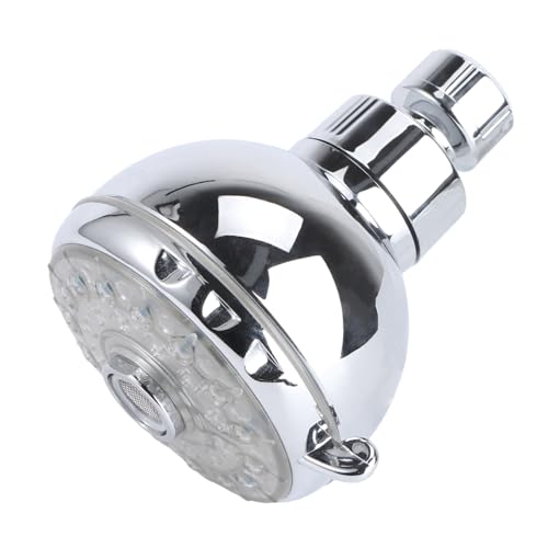 NUOBESTY Cabezal de Ducha LED de Alta Presión con Cambio de Color Sensor de Control de Temperatura Instalación sin Herramientas Ajustable para Cromado Ducha de Mano