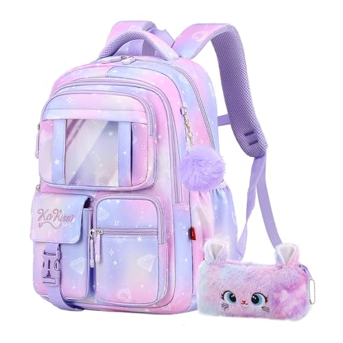 Image of Girls Backpack for School Kids Backpack for Girls Cute Kids Kawaii Bookbag Book Bag for Elementary Primary School