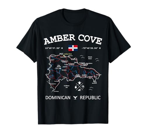 Amber Cove Dominican Republic Flag Travel Map T-Shirt
