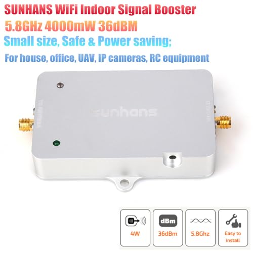 Image of WiFi Signal Booster SH58Gi4000 5.8Ghz 4000mW 36dBm IEEE 802.11a /n /ac Monitor Signal Amplifier Repeater Extender for House, Office, UAV, RC Equipment
