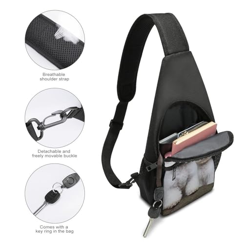 Mochila tipo Sling Bichon Frise para senderismo y uso casual miniatura 4