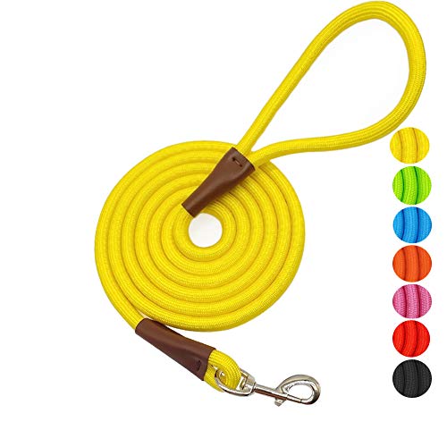 MayPaw 4/6 /8/10 FT Dog Leash, Classic Solid Colors, Strong Nylon Rope Dog Leash Reinforced with...