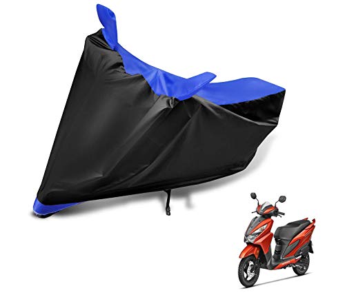 Image of Auto Hub Scooty Cover Compatible with Grazia with Mirror Pocket, Dustproof, Heat Resistant, Triple Stitched, Grazia Scooty Cover- Black, Blue