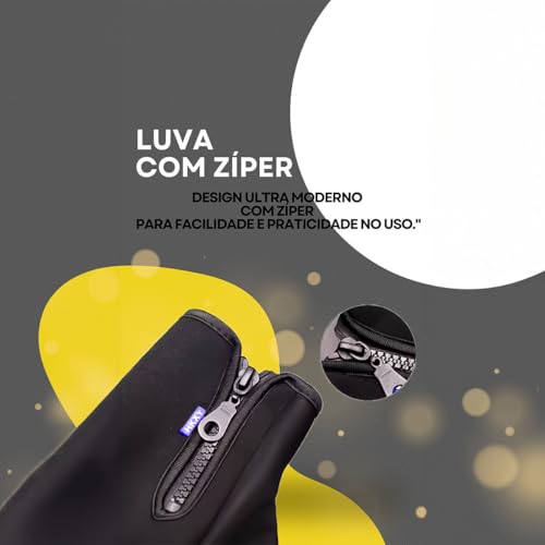 Par de Luvas Térmicas Touch Screen Semi-Impermeáveis para Motoqueiro | Unissex e Resistente ao Frio