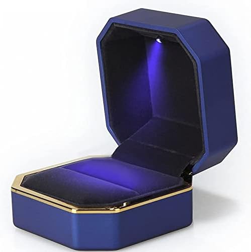 AVESON Luxury Bracelet Box, Velvet Jewelry Box Storage Case Organizer Holder with LED Light, Black