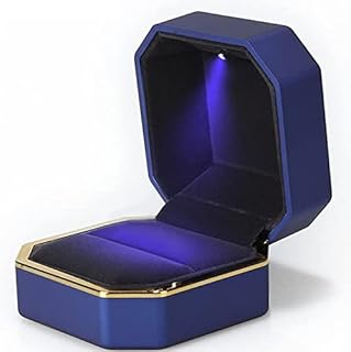 AVESON Luxury Bracelet Box, Velvet Jewelry Box Storage Case Organizer Holder with LED Light, Black