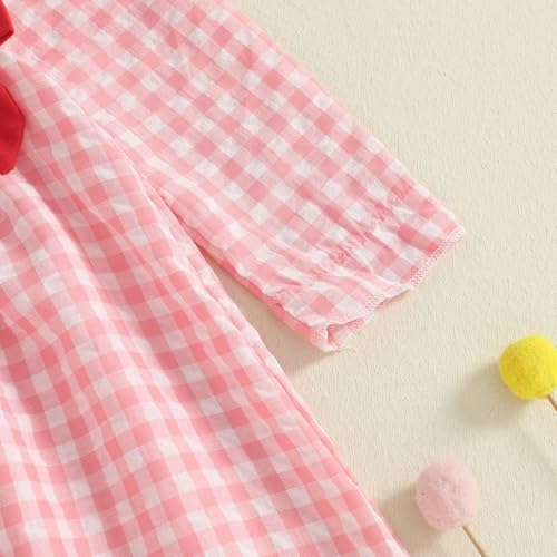 Little Girls Christmas Dress Santa Embroidery Plaid Print Long Sleeve A-Line Dresses Christmas Outfits4