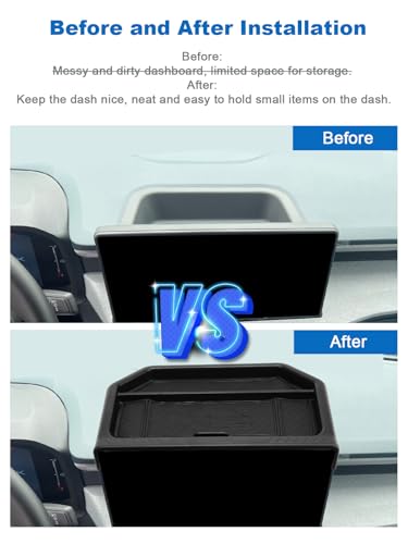 Image of CDEFG for 2026 Ford Maverick Dashboard Storage Tray - Behind Screen Organizer Box 13.2-Inch Screen Dash Tray for 2025 2026 Ford Maverick Truck Accessories