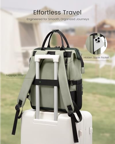 Image of LOVEVOOK Laptop Backpack for Women, 15.6 Inch Travel Backpack for Work College Business, Water Resistant Teacher Nurse Bag with Large Capacity, School Bookbag Bags Cute Daypack for Woman Girls