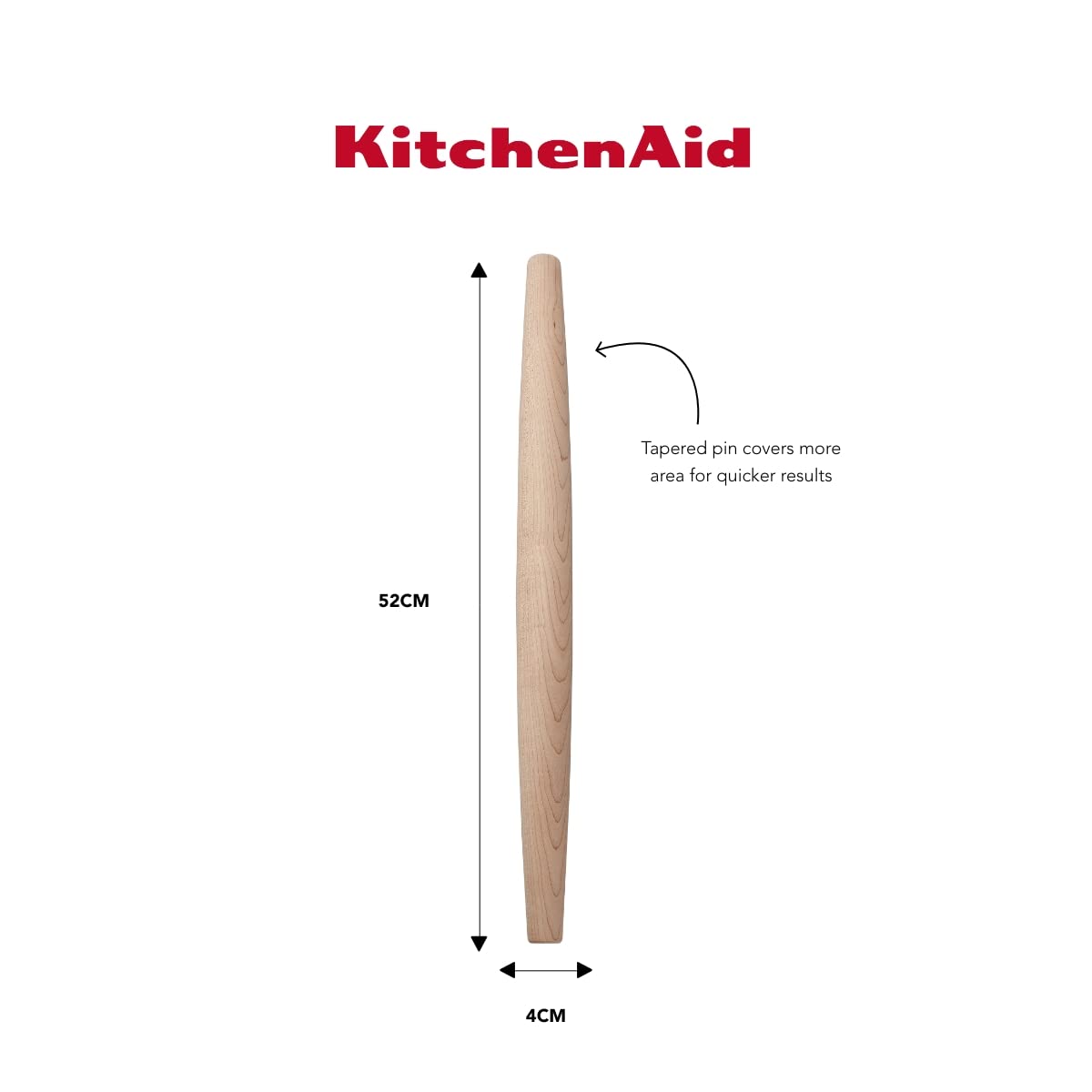 KitchenAid Wałek stożkowy z drewna klonowego