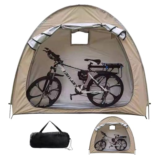 自転車 テント サイクルハウス 1-2/3-4台用 防水オックスフォード生地 防風性、防水性、紫外線防止、耐摩耗性、耐久性 組み立てが簡単 (200*80*165cm,カーキ)