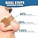 Tyelason Nasal Strips - 50 Count Nasal Strips for Snoring, Extra Strength Tan Nasal Breathing Strips to Improve Sleep, Instant Nasal Congestion Relief Caused by Colds & Allergies