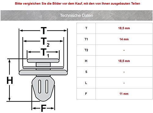 Kit 20 Clip Fissaggio Paraurti E Interni 6 Mm Compatibili Con Ford Mazza &ndash; Qualit&agrave; Robusta