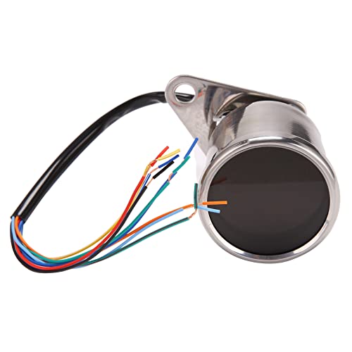 Yeruvce Compteur de Universel pour, Compteur KiloméTrique NuméRique, Compteur de Rond Noir/Chromé