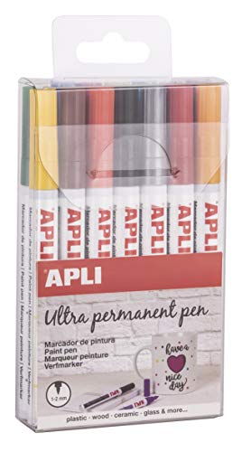 Marqueurs permanents fins métallisés Apli 17695 pour écrire lisiblement sur papier noir