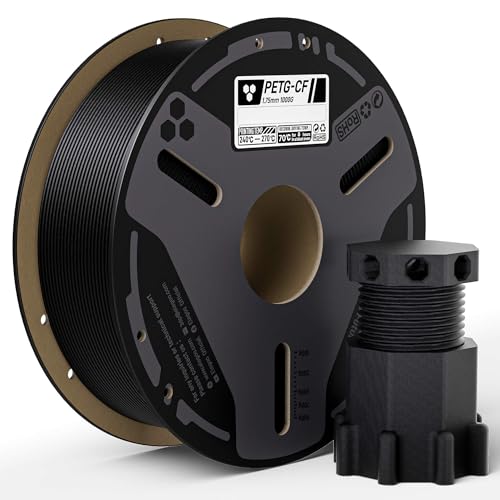 ELEGOO Carbon Fiber PETG Filament 1.75 mm Black 1KG, High Strength & Rigidity PETG-CF 3D Printing Filament, Abrasion Resistance for Functional Parts, 1KG(2.2lbs) Spool Fits for Most FDM 3D Printers