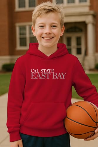 NCAA Officially Licensed Apparel California State University East Bay Pioneers Logo Youth Hoodie Cal09HK Red X-Large2