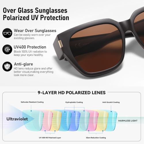Image of HAOLOTA Polarized Fit Over Glasses Sunglasses for Women UV Protection
