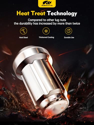 Image of MIKKUPPA M12x1.5 Lug Nuts, Chrome 16PCS Spline Lug Nuts | 1.4 inch Length Includes Socket Key Tool, Compatible with Polaris Ranger XP 900 /1000, General 1000, RZR S 900, XP 1000