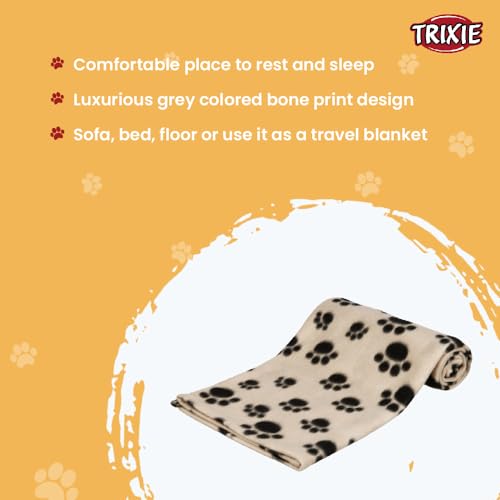 Image of TRIXIE Soft Pet Fleece Blanket for Dogs and Cats (Beige, L)
