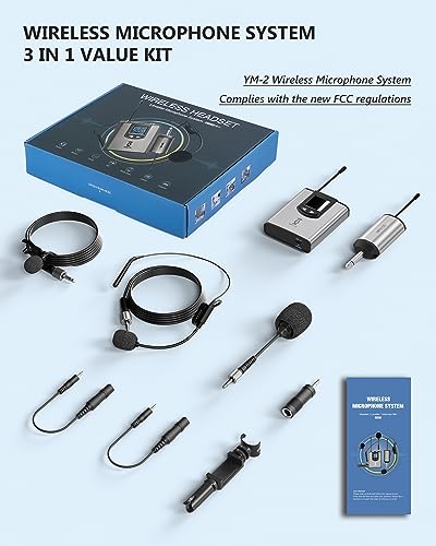 Image of Wireless Microphone System for PA Speaker, Camera, Recording, Teaching