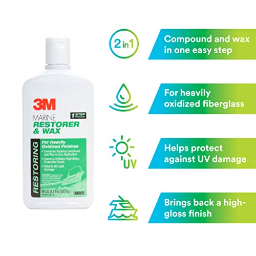 3M Marine Restorer And Wax, 09005, 16.9 Fl Oz #TOP3