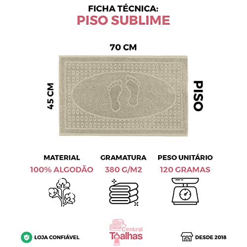 Kit Com 10 Toalhas de Piso Pézinho Sublime - 45x70cm - Central Toalhas (Variadas)
