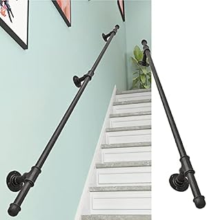 CL-ZZZ Black Stairs Handrail, 1m 1.5m 2m 3m 4m 5m 6m Staircase Banister | Wall Stairs Hand Rail for Indoors Outdoors Steps| Corridor Elderly Kids Safety Support Bar (Size : 4ft/120cm)