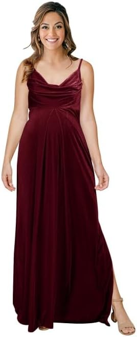 Velvet Maternity Dresses for Photography Long Slit Fall Pregnant Formal Evening Party Gown