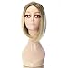 Rabbitgoo Short Flapper Straight Bob Stylish Dark Roots Heat Friendly Cosplay Party Hair Blonde Wig 15.7" (Light Gold)