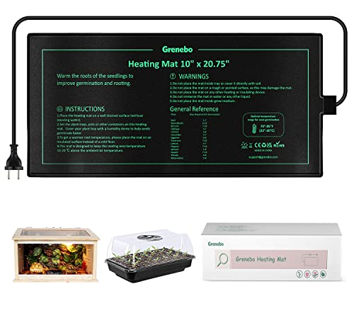 Grenebo Esterilla calefactora para plantas con termostato, alfombrilla térmica para reptil dragón, almohadilla calefactora para plantas (1 unidad) Cover