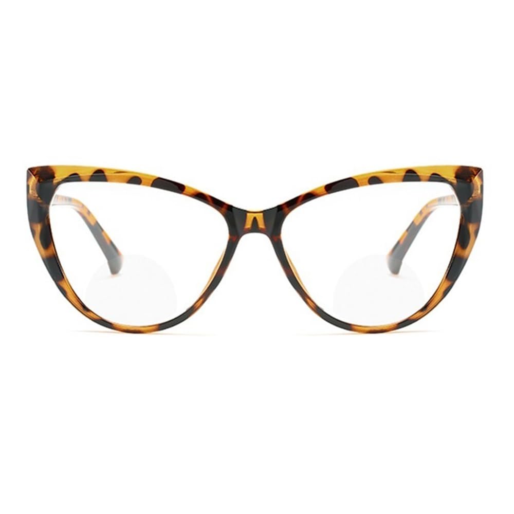 Gskdzg Unisex Tortoiseshell Retro Bifocal Reading Glasses Women Cat Eye Readers Stylish Presbyopic Glasses Black Brown +1.5 +2.0(,+2.5)