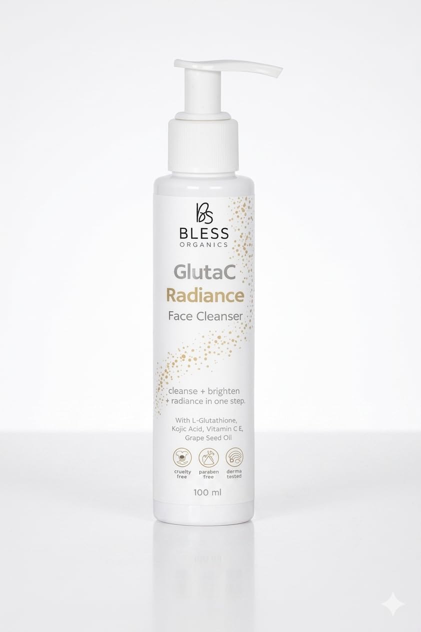 Bless Organics Glutathione Face Wash with Vitamin C & E| Brightening & Deep Cleansing Face