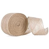 Amplia gama de aplicaciones: nuestro rollo de cinta de yute natural es ideal para envolver regalos, artesanías, lazos y coronas, costura, álbumes de recortes, arreglos florales y decoraciones de botellas.
