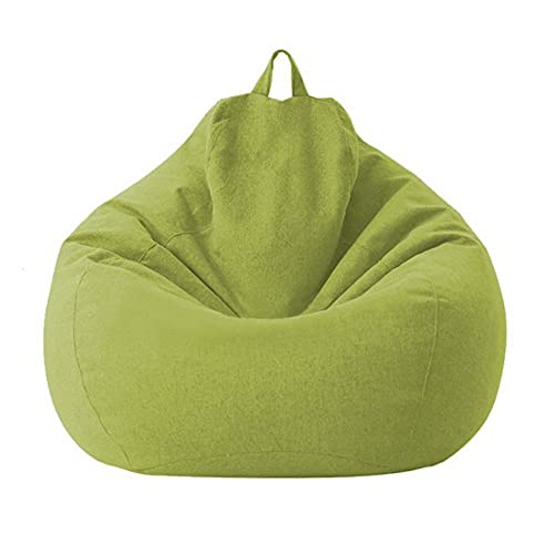 Greenf Puf para adultos y niños, puf gigante sin relleno, puf de salón, gran sillón de salón para interior y exterior, 90 x 100 cm, verde Cover