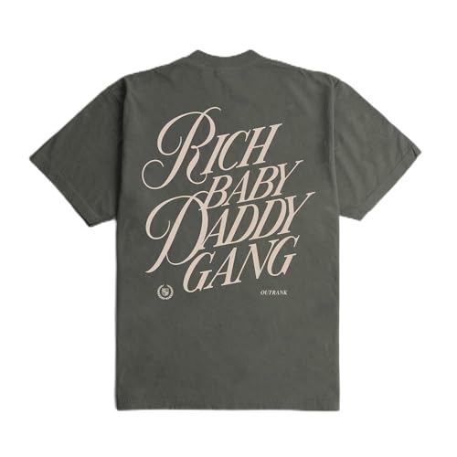 Rich Baby Daddy Gang Crest Ultra Heavyweight T-Shirt- Shadow