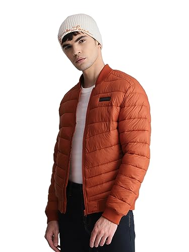 Image of JACK & JONES Solid Nylon Casual Puffer Jacket | Winter Stylish Bomber Jacket For Men | Casual Jacket For Men