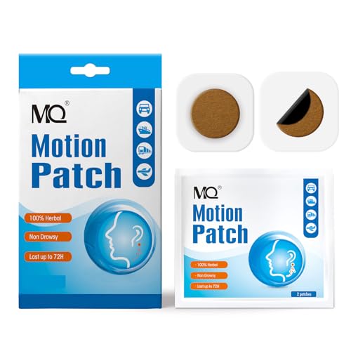 MQ Motion Sickness Patch 40 Count Non Drowsy Sea Sickness Patches Behind Ear for Cruise Ship Travel Waterproof Car Sick Patches Fast Acting & Long Last 72H