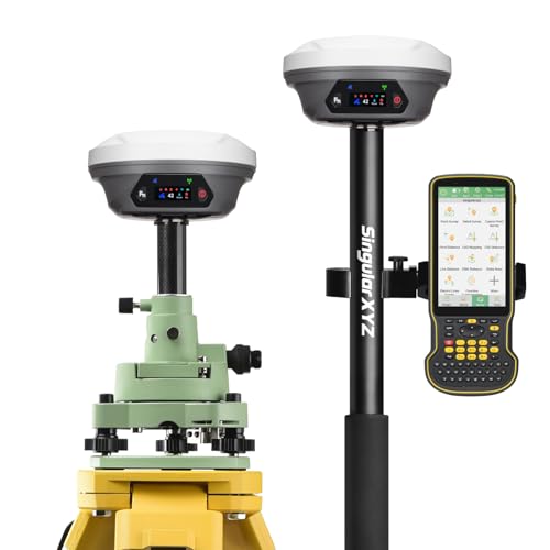 E1 Pro GNSS RTK Surveying Equipment, Over 20 Hours Endurance RTK GNSS with IMU Base & Rover, GPS RTK with Larger HD Screen and Larger Handheld Collector, 1cm Accuracy, 15km UHF Range, 60° Tilt Survey