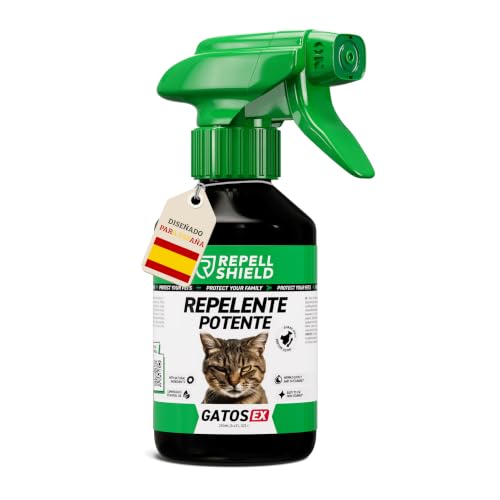 RepellShield® Spray Repelente Gatos - Antiarañazos - Ahuyentador de Gatos Exterior e Interior - 250ml - Protege Tus Sofás, Alfombras, Cortinas, Jardín - No Mancha - Seguro para Niños y Mascotas