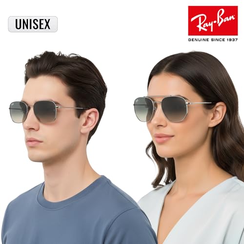 Image of Ray-Ban RB3707 Square-Round Shaped Sunglasses for Men & Women with Official RAYBAN Eyewear Kit