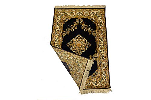 Indiaas handgemaakt traditioneel Perzisch ontwerp kasjmier zijden tapijt en muur opknoping maat 2X3 voet JBC05 - Afbeelding 3