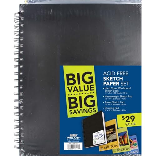 Cuaderno de bocetos PRO ART de papel resistente con espiral para artistas