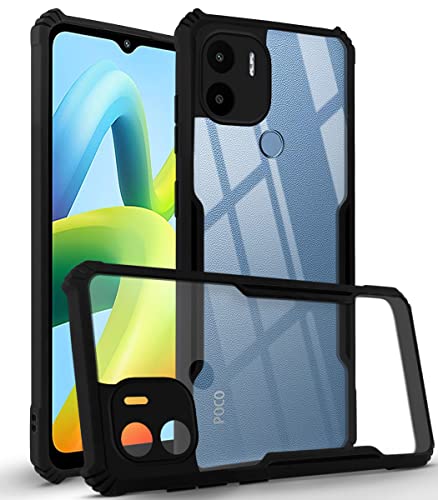 Image of Jkobi Back Cover Case for Poco C50 | Poco C51 (Shockproof with Polycarbonate Clear Panel | Professional Black)