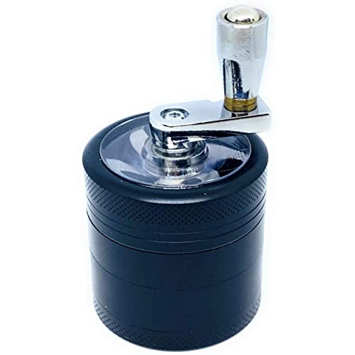 GRINDER manivelle 4 PARTIES 40 mm de diamètre original en métal zinc robuste très original moulinette moulin à épices avec sa spatule couvercle aimanté Cover